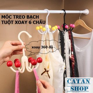Móc Treo Đồ, Quần Áo 6 Chấu Xoay 360 Độ Tiện Lợi Tiết Kiệm Không Gian Tủ, Móc Bạch Tuột 6 Chấu