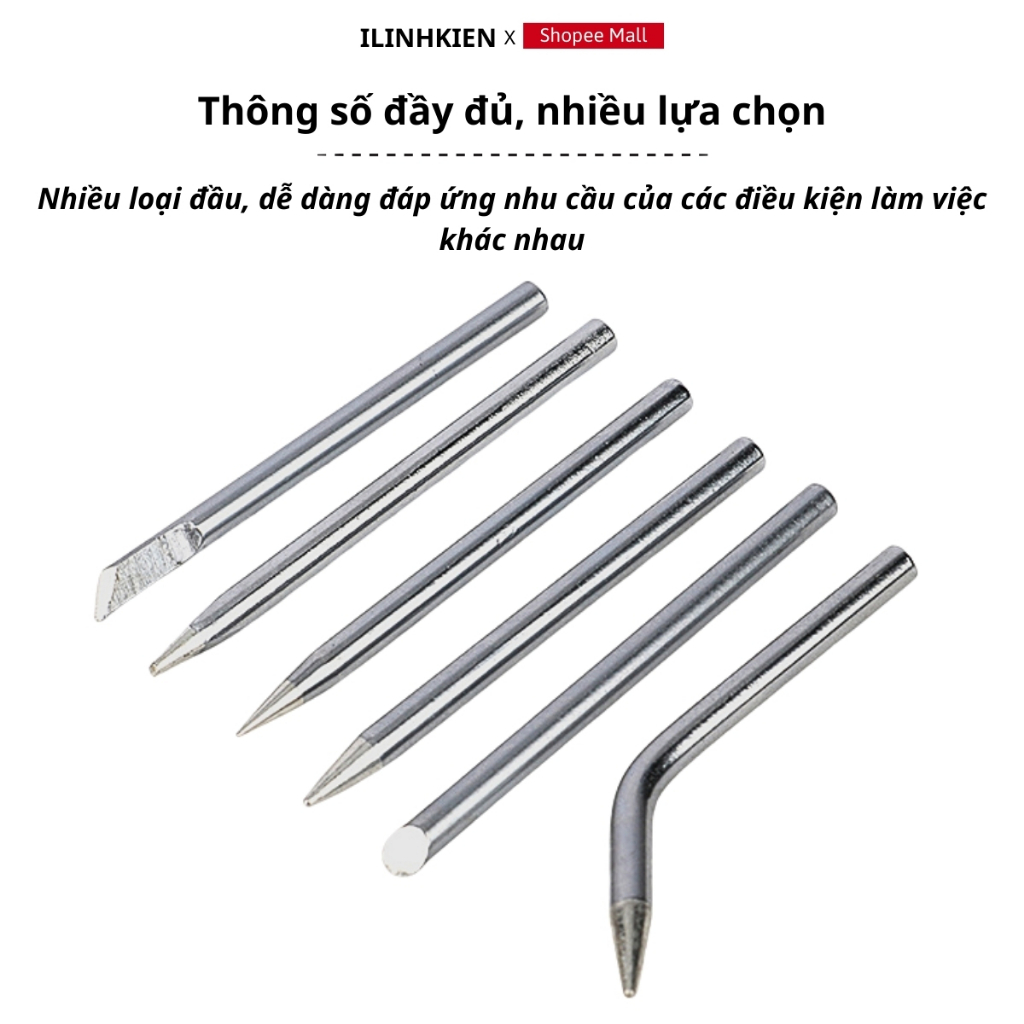 Mũi hàn 60W 220V bằng thép lõi đồng chống oxi hóa loại tốt chính hãng ILinhkien.