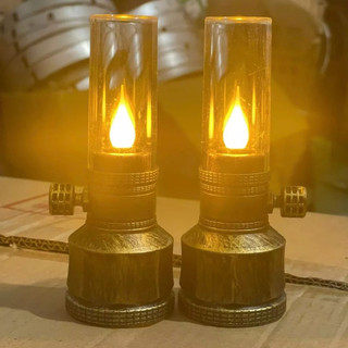 [KÈM PIN]Combo 2 Đèn Dầu Thờ Cúng LED Dùng Pin Không Khói Dáng Cổ Điển Trang Trí Bàn Thờ Đẹp Cao Cấp