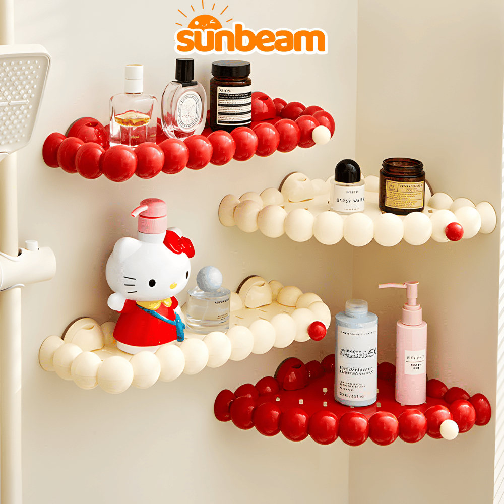 Kệ Đựng Đồ Nhà Tắm Đa Năng Chịu Lực Tốt SUNBEAM, Khay Nhựa Để Đồ Nhà Bếp Hút Chân Không Gắn Tường