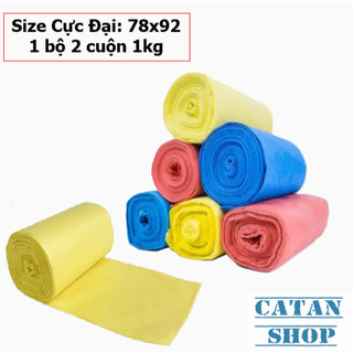 Set 2 Cuộn Túi Rác 1KG Sinh Học EIG Size CỰC ĐẠI 78x92, Combo 2 Túi Rác 1 KG SIZE CỰC ĐẠI