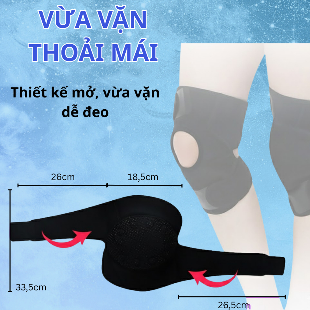 Đai gối KAIKETSU hỗ trợ giảm đau bảo vệ khớp gối đai đầu gối cho người đau khớp gối hiệu quả
