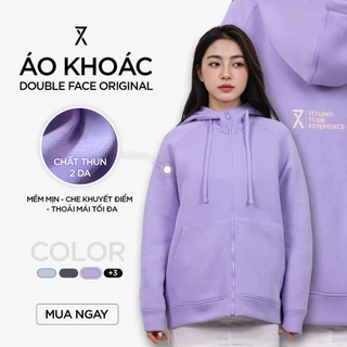 Áo Khoác Nữ Couple TX Original Thun 2 Da Form Oversize WOK 2063