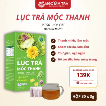 Trà Hoa Atiso Lục Trà Mộc Thanh Mộc Tâm An 30 Gói x 3g – 100% Thiên Nhiên