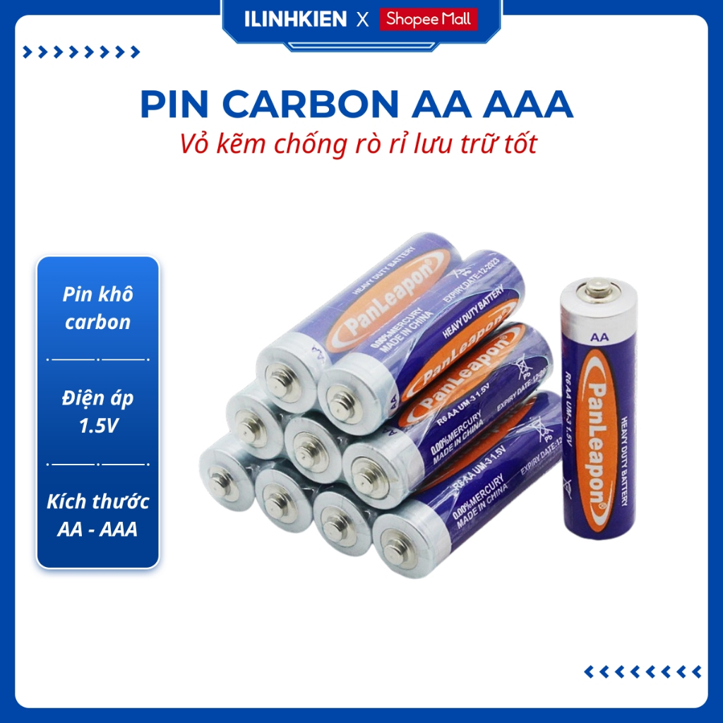 Pin AA AAA 1.5V Pin Khô Carbon PanLeapon Chống Rò Rỉ Chất Lượng Cao ILinhkien