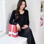 [VÁY LEN] Set Bao Gồm Áo Cardigan Và Váy Dành Cho Mẹ Bầu/ Không Bầu - Dự tiệc/Đón Giáng Sinh Ấm áp, tinh tế VL044 B2MUM — ảnh 4