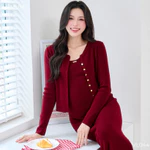 [VÁY LEN] Set Bao Gồm Áo Cardigan Và Váy Dành Cho Mẹ Bầu/ Không Bầu - Dự tiệc/Đón Giáng Sinh Ấm áp, tinh tế VL044 B2MUM — ảnh 6