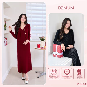 Set Bao Gồm Áo Cardigan Và Váy Dành Cho Mẹ Bầu/ Không Bầu - Dự tiệc/Đón Giáng Sinh Ấm áp, tinh tế VL044 B2MUM