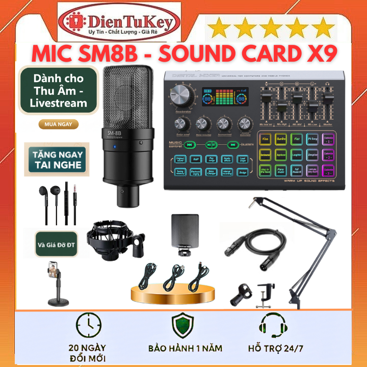 Mic Thu Âm | Micro Livestream Sound Card X9 & Mic Takstar SM8B Hát ...