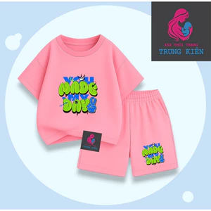 Set Đồ Cộc Tay Mùa Hè Cho Bé Hình Chữ Made Day Nổi Bật, Chất Cotton Mát Mẻ Mặc Cả Ngày (M 342)