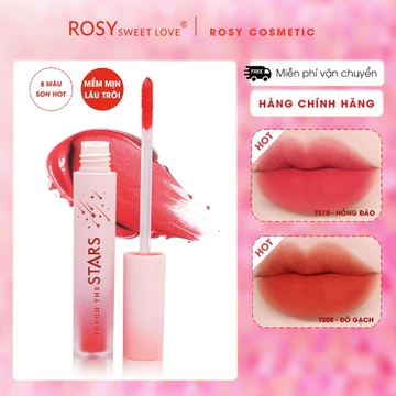 Son kem lì, bền màu, lâu trôi, son nhung lì mềm mượt Touch The stars new collection ROSY SWEET LOVE