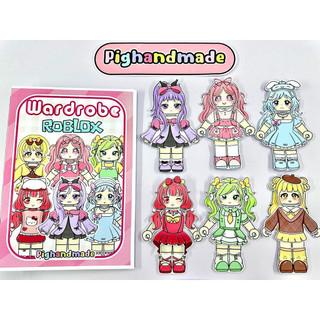 Đồ chơi bóc dán sổ thời trang ROBLOX x Sanrio, 6 nhân vật Kuromi, Melody, Cinnamorll... - Búp bê giấy