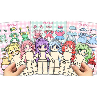 Đồ chơi bóc dán sổ thời trang ROBLOX x Sanrio, 6 nhân vật Kuromi, Melody, Cinnamorll... - Búp bê giấy