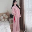 Set đồ lam, đi chùa mặc Tết ngọt ngào áo cổ tàu chất Xô Lưới thêu cột nơ kèm quần dài Tuyết Nhung