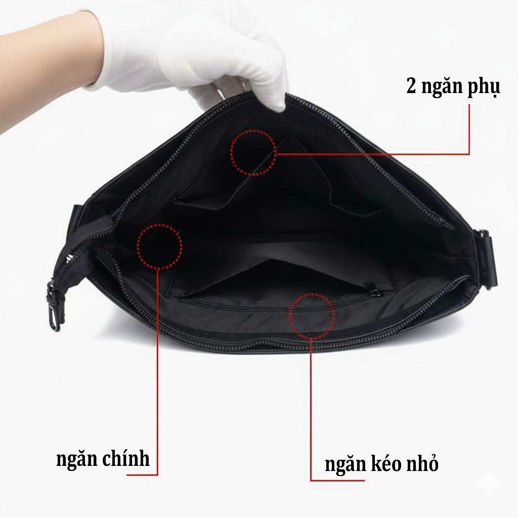 Túi đeo chéo thiếu niên Men SLEK đen xám [HOT TREND]