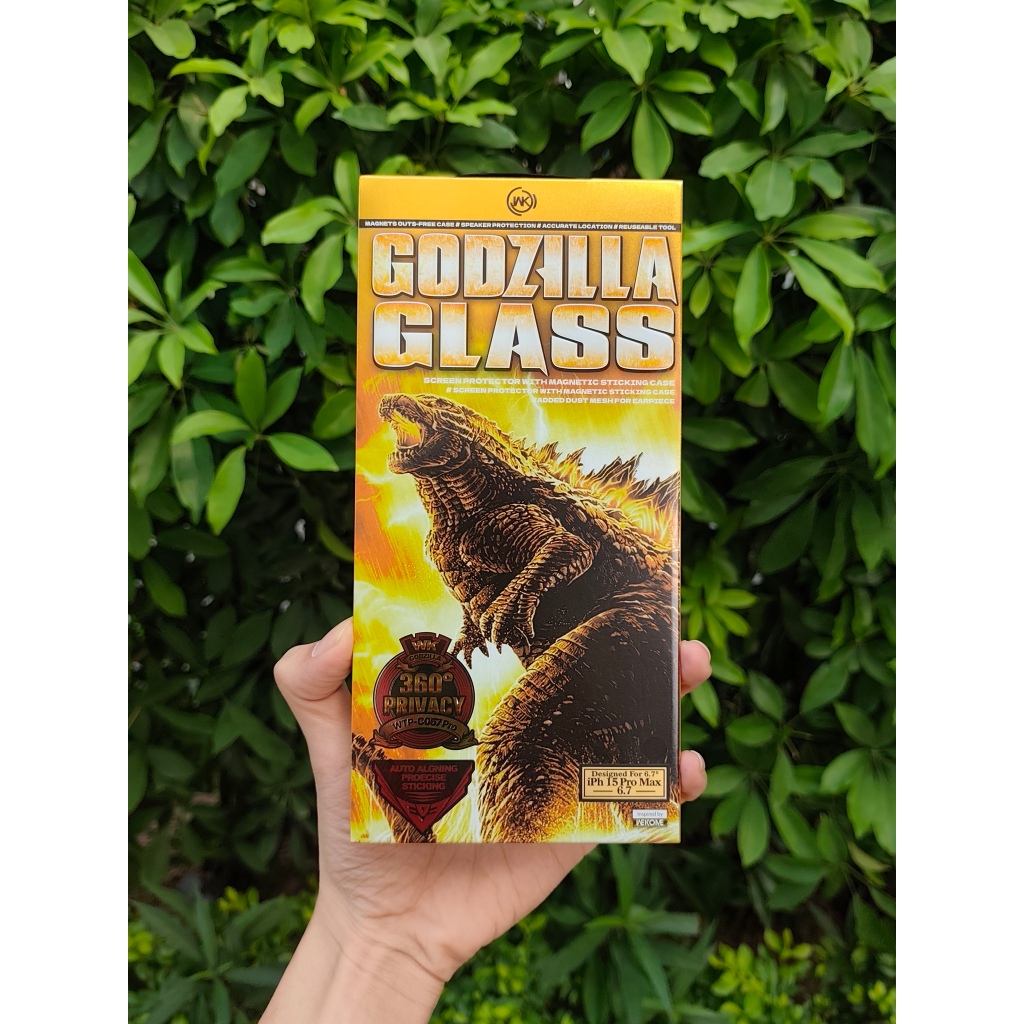 Kính Cường Lực Có Khung Tự Dán Godzilla cho iphone Chính Hãng Wekome – Chống Nhìn Trộm,Chống Vân Tay