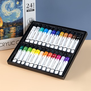 [Sale 50%, 24màu] [Kèm Khay Cọ] Màu Nước Acrylic Dạng Tuýp 12ml GLOBAL ART-  ARTMATE 12 /24 Màu Cao Cấp Đặc Nhanh Khô