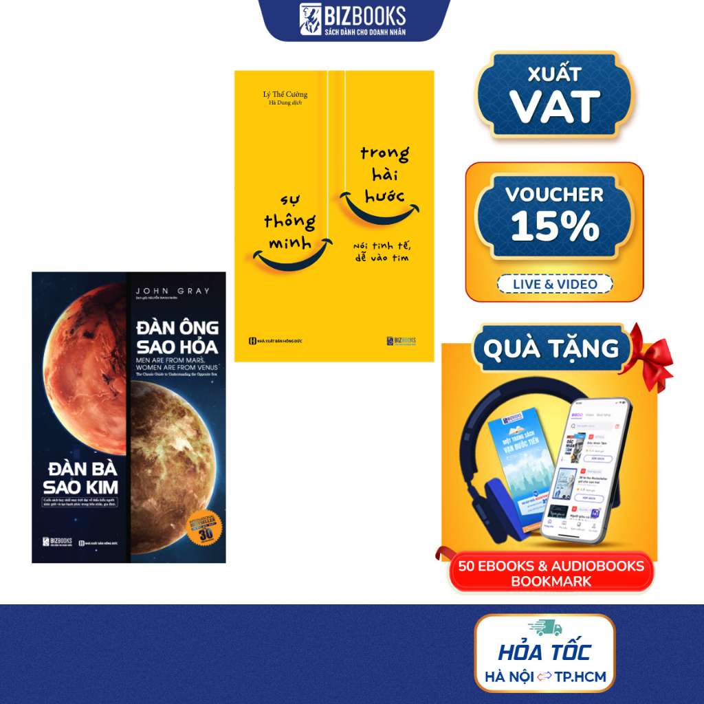 Sách Đàn Ông Sao Hỏa Đàn Bà Sao Kim Và Sự Thông Minh Trong Hài Hước - Bizbooks