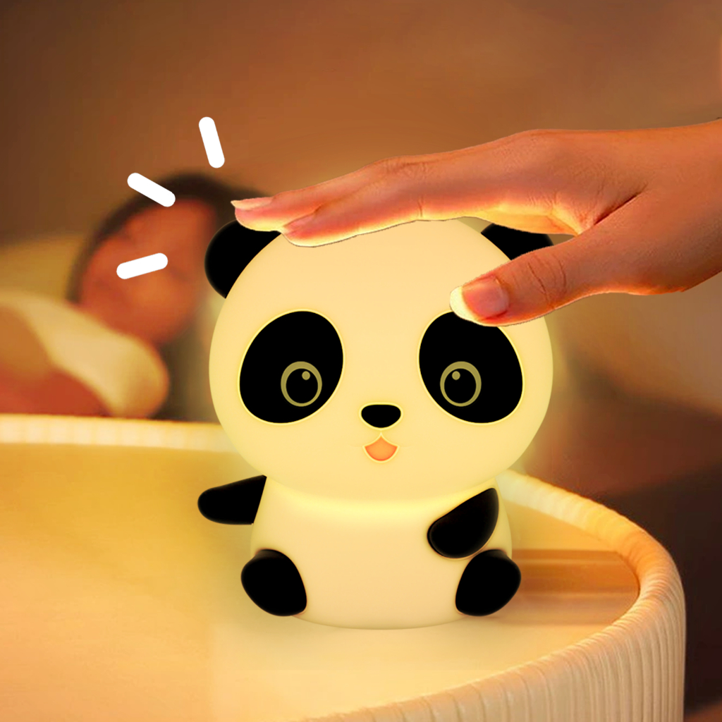 Đèn ngủ gấu trúc để bàn, hẹn giờ 30p, ánh sáng dịu, decor phòng ngủ, quà tặng sinh nhật ý nghĩa