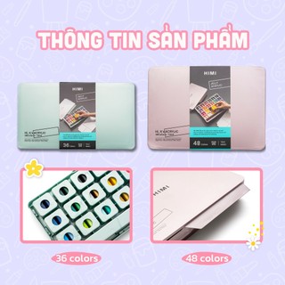 [HỎA TỐC HCM] Bộ màu Acrylic Himi sinh đôi 36/48 (Tặng giấy)