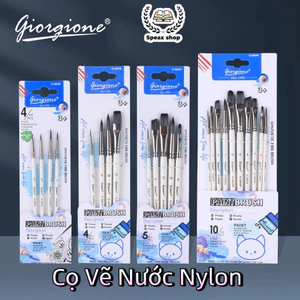 Deli] Set 4/5/6 Cọ Vẽ Đầu Tròn & Dẹt – Lông Nylon, Dùng Cho Acrylic, Màu Nước, Sơn Dầu