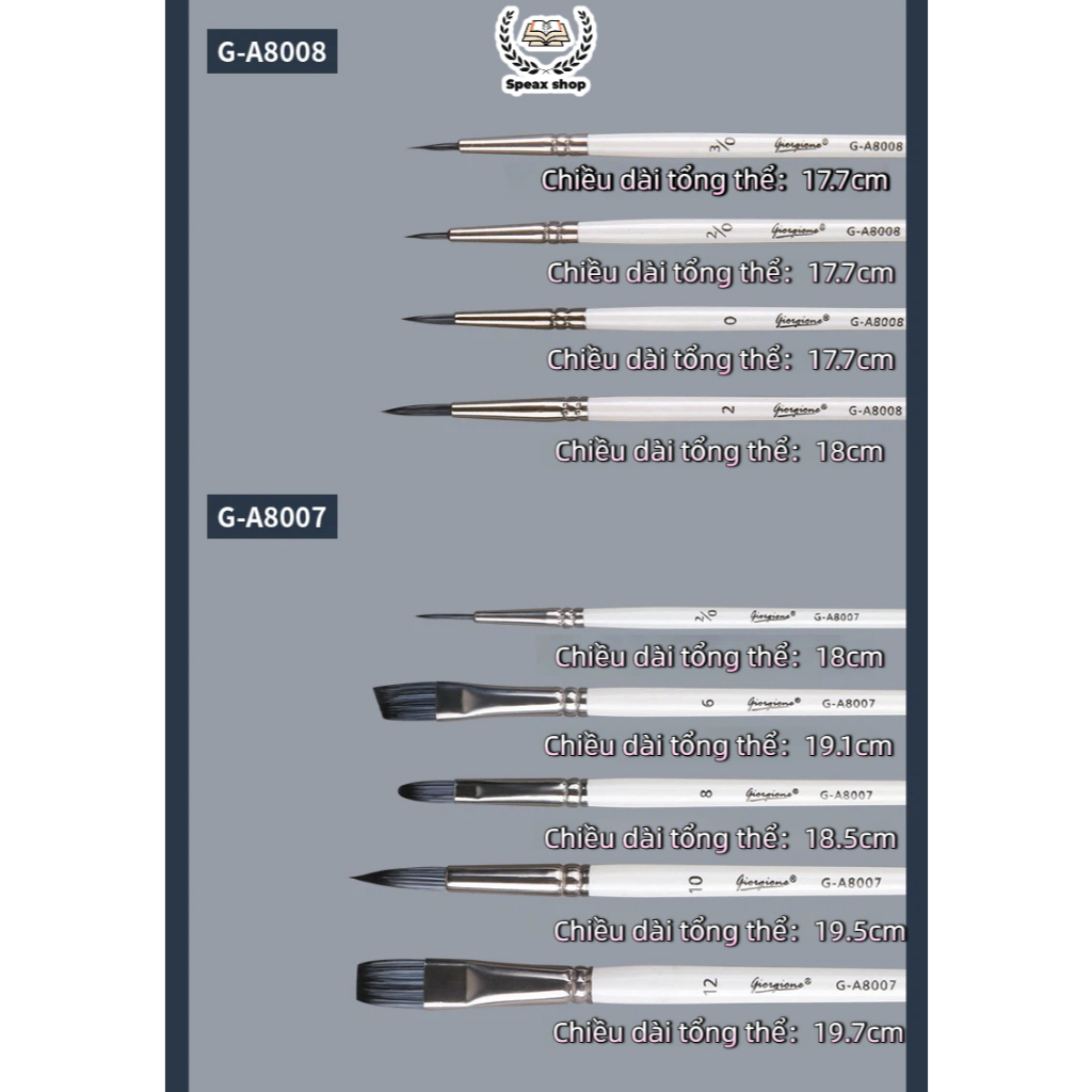 Deli] Set 4/5/6 Cọ Vẽ Đầu Tròn & Dẹt – Lông Nylon, Dùng Cho Acrylic, Màu Nước, Sơn Dầu