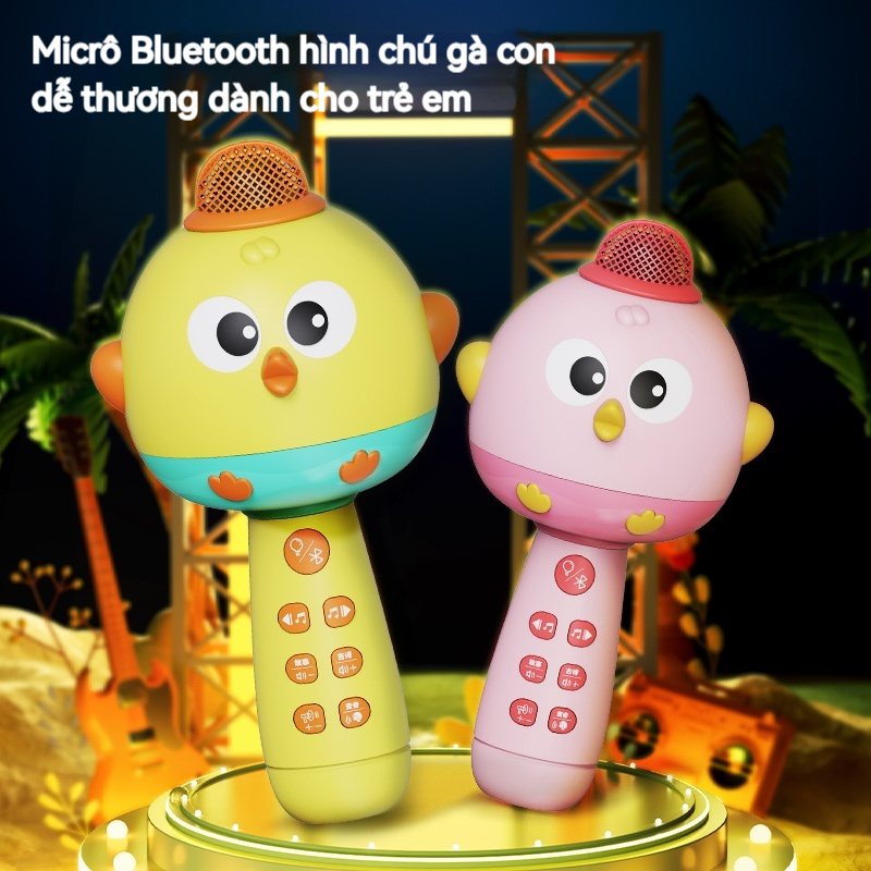 Micro Đồ Chơi Cho Bé Hát Karaoke Hình Gà Dễ Thương, Phát Nhạc, Truyện Cổ Tích, Thơ Ca, Kết nối Bluetooth