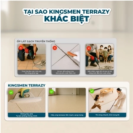 {Thùng 1KG，3KG，5KG} Sơn sàn tự san phẳng cát màu Epoxy , cải tạo sàn không đục phá, chống thấm, không bụi, bền đẹp
