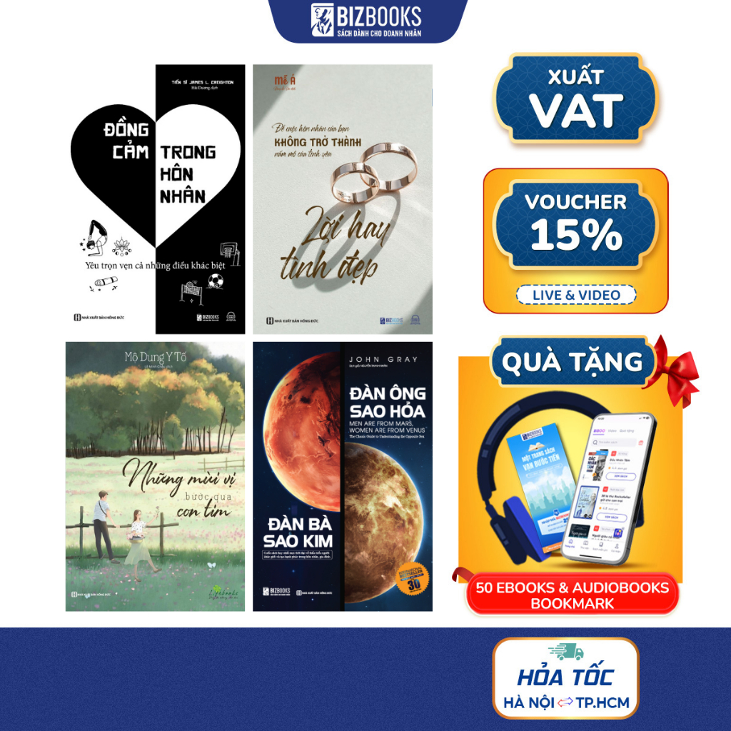 Bộ Sách Phụ Nữ Thông Minh Giữ Lửa Hạnh Phúc - Đàn Ông Sao Hỏa, Lời Hay Tình Đẹp, Đồng Cảm Trong Hôn Nhân, Những Mùi Vị