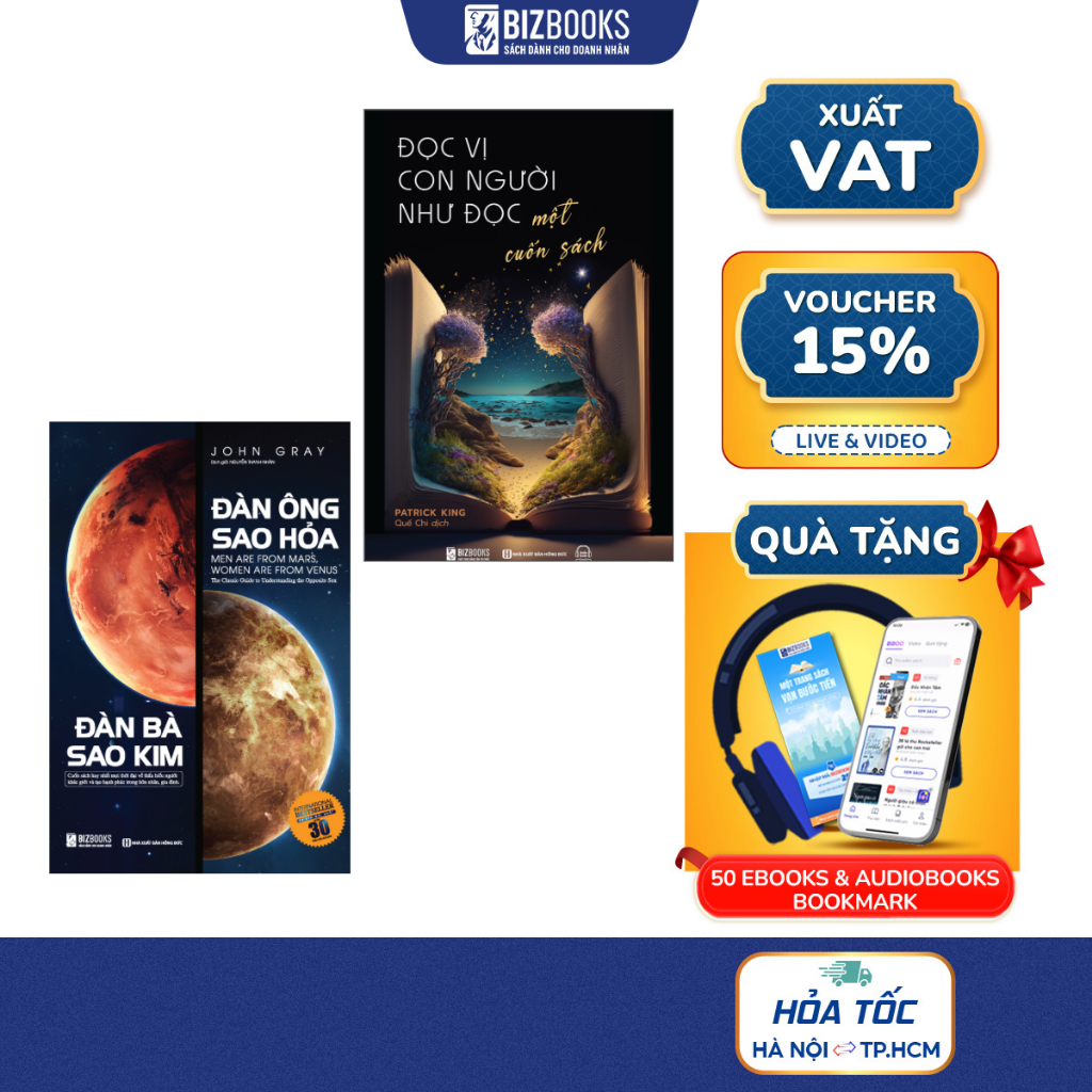 Sách Đọc vị con người như đọc một cuốn sách và Đàn ông sao hỏa đàn bà sao kim