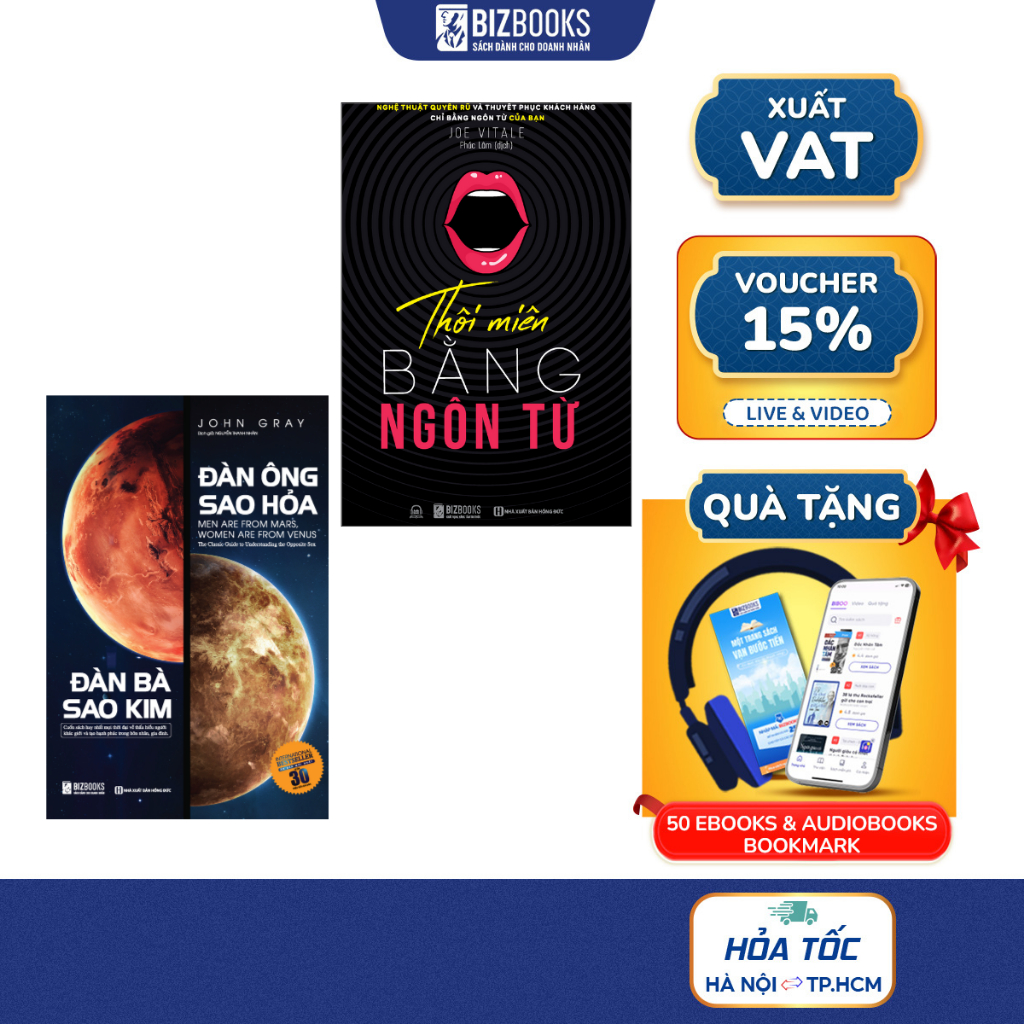 Combo Sách Đàn Ông Sao Hỏa Đàn Bà Sao Kim Và Thôi Miên Bằng Ngôn Từ - Bizbooks
