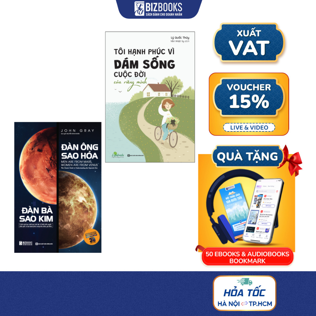 Sách Đàn ông sao hỏa đàn bà sao kim Và Tôi hạnh phúc vì dám sống cuộc đời của riêng mình