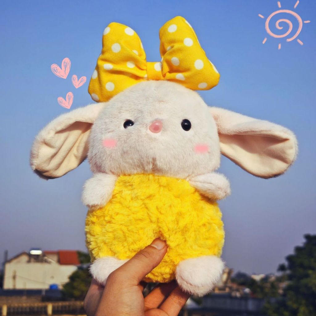 Gấu Bông Thỏ Tai Chuột Mini Đeo Nơ Micky Dễ Thương Quà Tặng Cho Trẻ Em, Bạn Gái Ngày Sinh Nhật, Noel,8/3