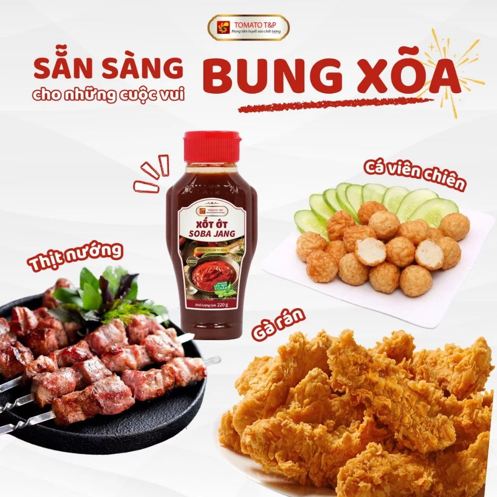 Xốt Ớt Soba Jang Gói 20g Tomato T&P, Chấm Đồ Chiên Nướng, Tương ớt lên men, Tương chấm thịt- SJ20