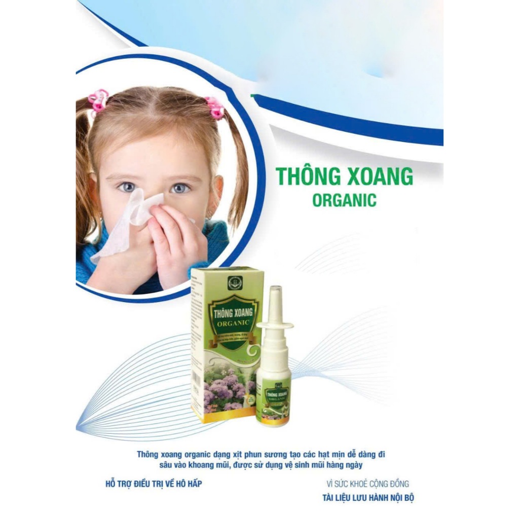 Xịt Mũi Thông Xoang Organic, hỗ trợ viêm xoang, viêm mũi dị ứng