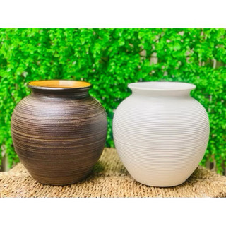 Bình gốm cắm hoa dáng bóng tròn cao 18cm gốm sứ Bát Tràng Decor Nhà Xinh