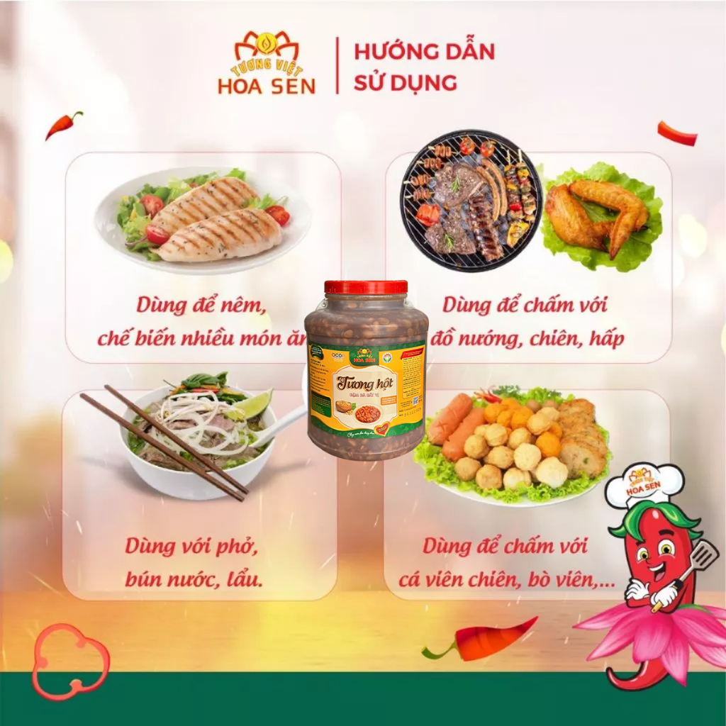Tương hột Bình 3kg - Tương Việt Hoa Sen, dùng cho chay và mặn - Đậm đà bắt vị