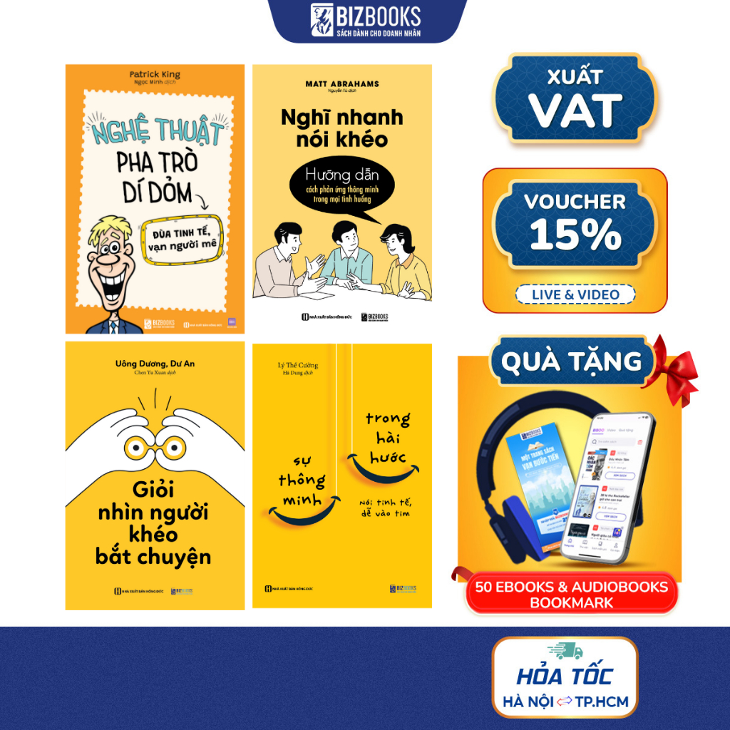 Sách Nghệ Thuật Pha Trò Di Dỏm, Sự Thông Minh Trong Hài Hước, Giỏi Nhìn Người, Khéo Bắt Chuyện, Nghĩ Nhanh Nói Khéo