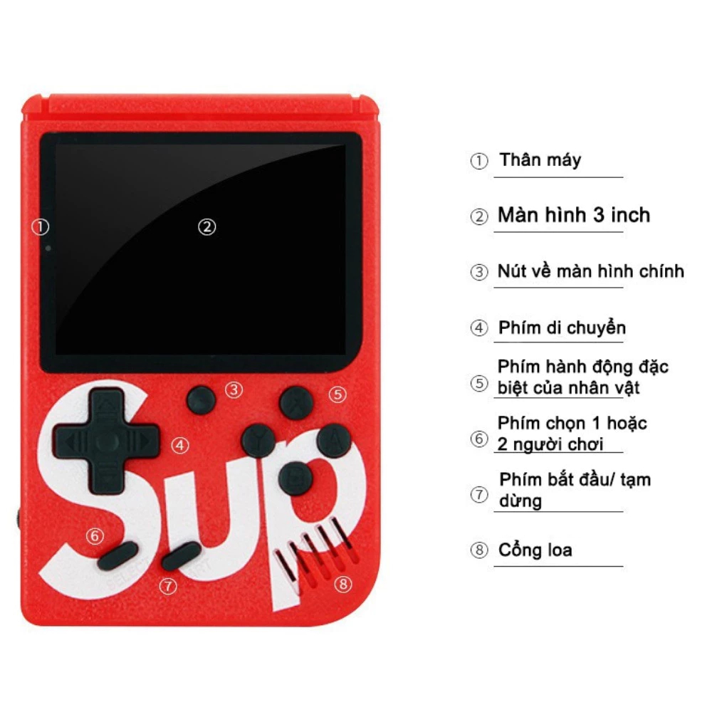 Máy Chơi Game Sup Cầm Tay Gồm 400 Trò Chơi, Kèm Tay Cầm Dành Cho 2 Người, Kết Nối Với TiVi