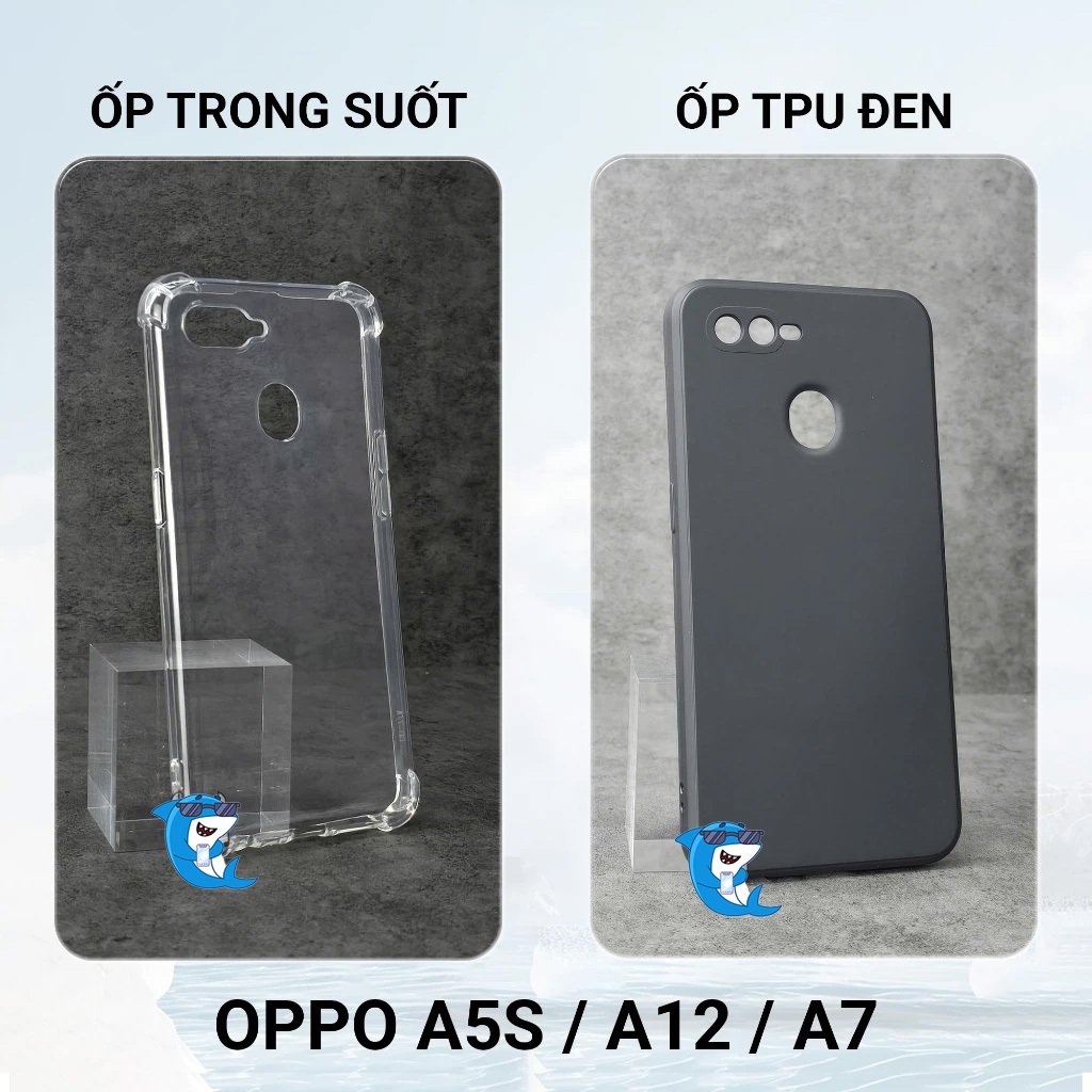 Ốp lưng Oppo A5S / A12 / A7 bảo vệ cam điện thoại toàn diện cạnh vuông nhựa dẻo tpu bibi glass
