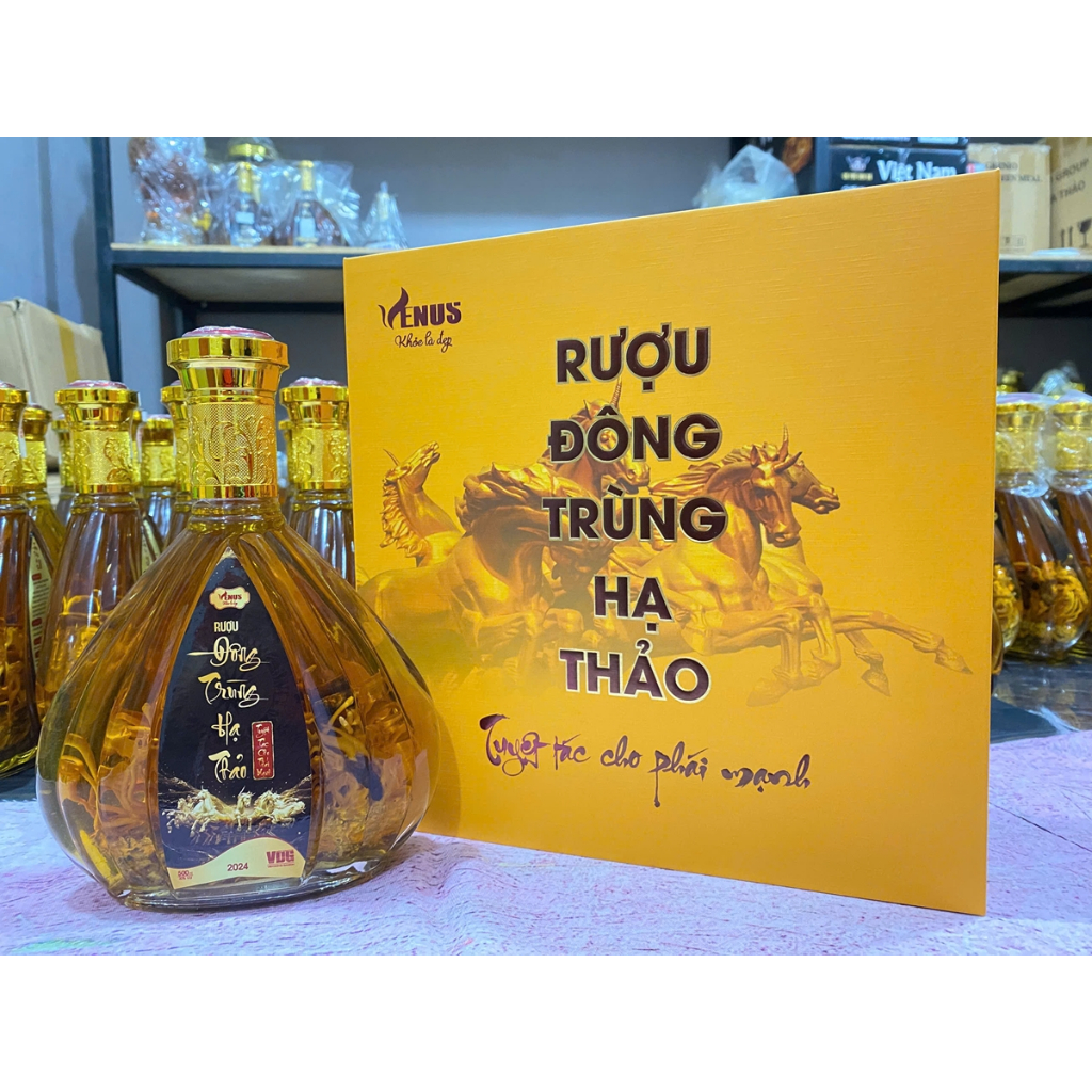 Hộp quà tặng R.ượu nấm đông trùng hạ thảo Venus 500ml