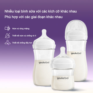 Youkebei Bình Sữa Mô Phỏng Tự Nhiên Mới Bình sữa cho trẻ sơ sinh chống sặc chống đầy hơi 120ml/ 270ml/ 330ml(Hộp 1 bình)