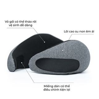 Gối cổ du lịch/văn phòng MIA TC360 - Gối Công Thái Học Cao Su Non, Giảm Đau Mỏi Cổ - Hàng Cao Cấp Chính Hãng