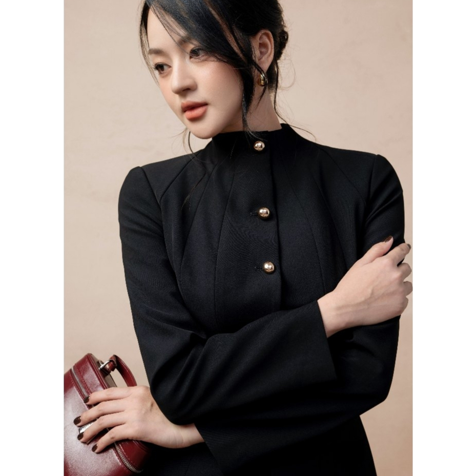 Blazer nữ ELLA DORA 5 cúc đồng form ôm cổ ve thiết kế thanh lịch dễ mặc phong cách công sở [V28]