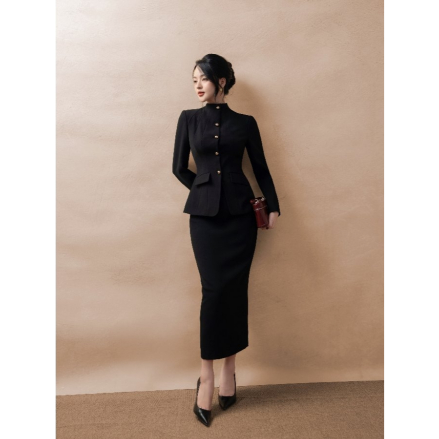 Blazer nữ ELLA DORA 5 cúc đồng form ôm cổ ve thiết kế thanh lịch dễ mặc phong cách công sở [V28]