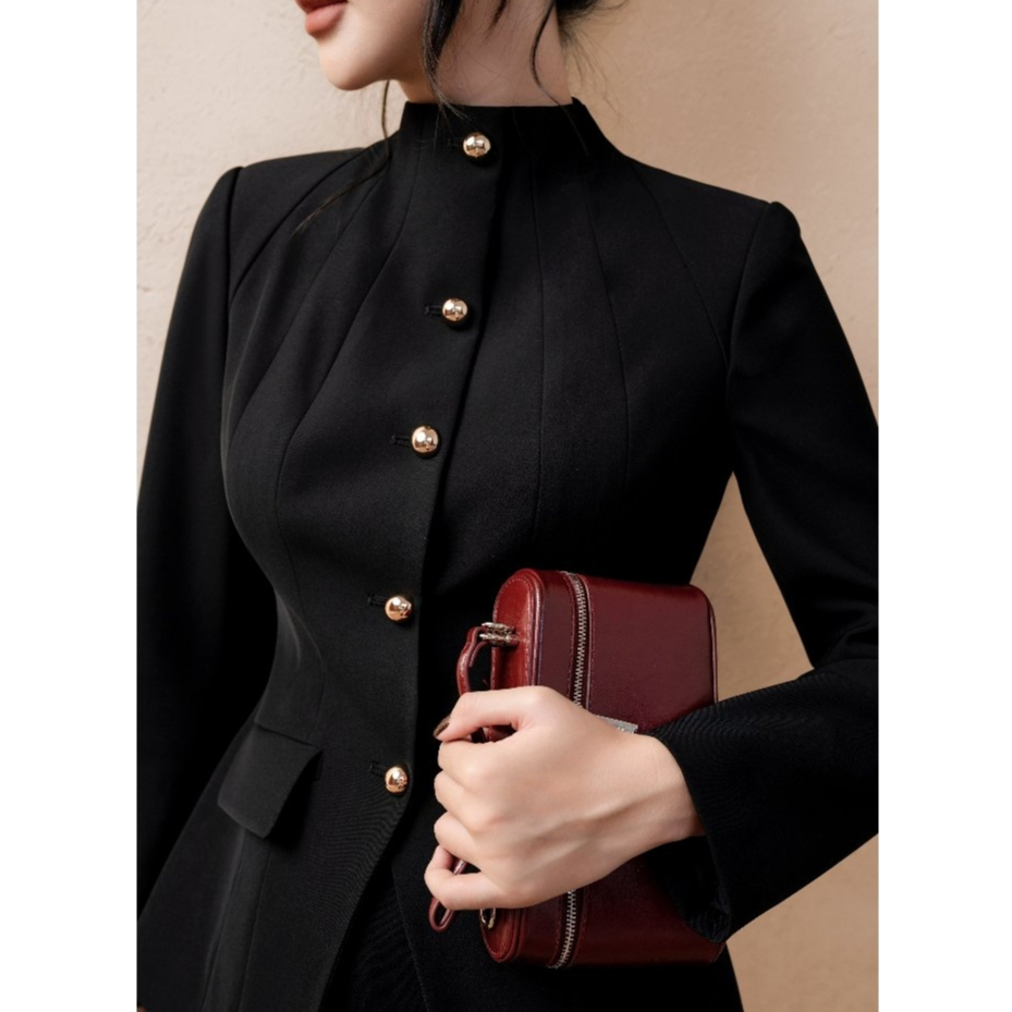 Blazer nữ ELLA DORA 5 cúc đồng form ôm cổ ve thiết kế thanh lịch dễ mặc phong cách công sở [V28]