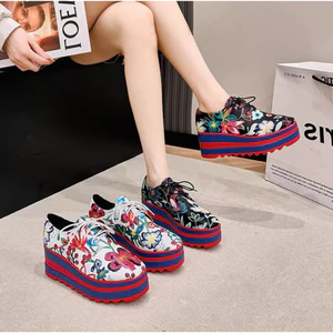 Giày đế dày buộc dây phong cách cao 6-7cm (Size 35-42)