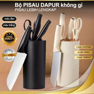 Set 5 Bộ Dao Kéo Inox Nhà Bếp Cao Cấp Kèm Ống Đựng Xinh Xắn,Độ sắc nét lâu dài,Công Nghệ Chống Gỉ