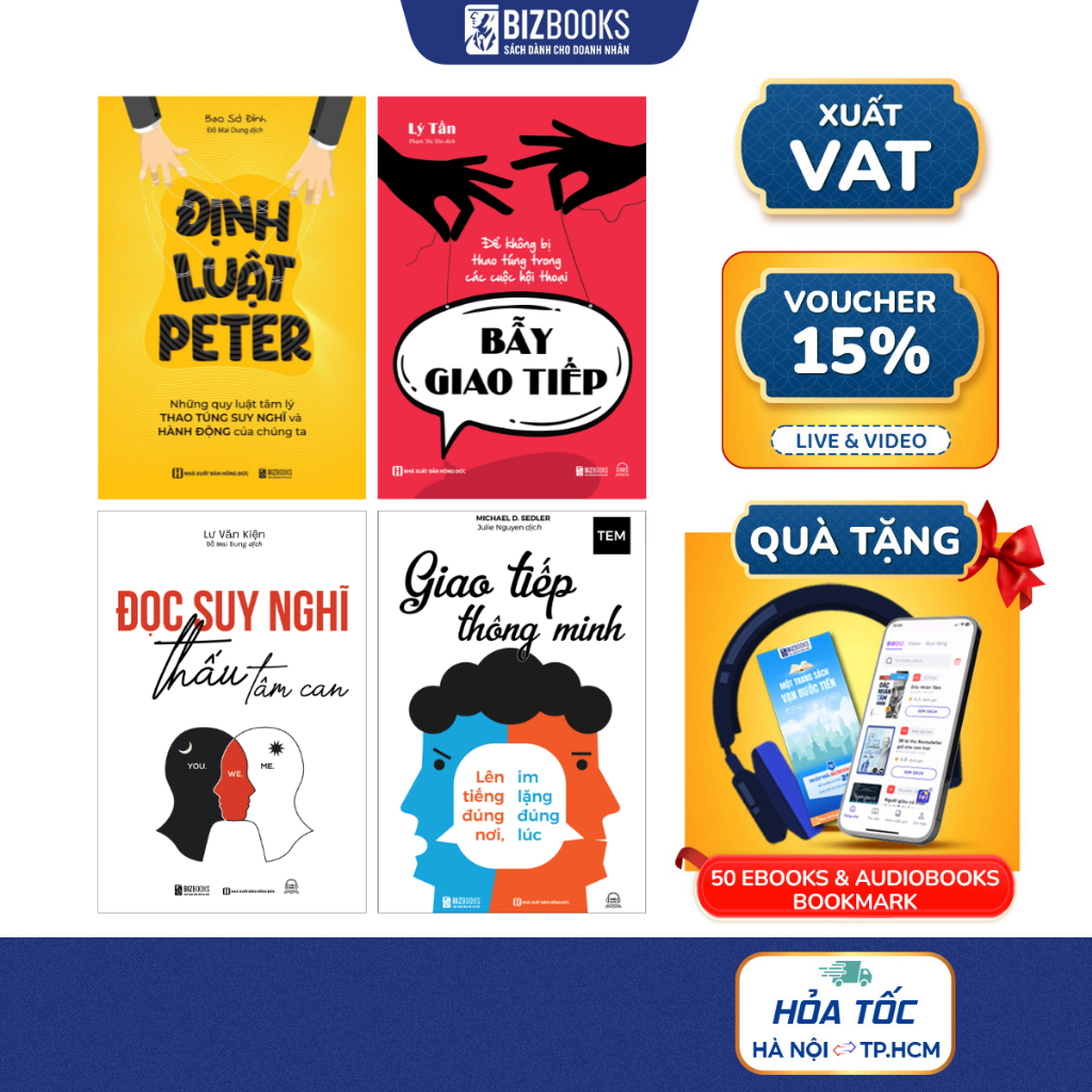 Combo Định Luật Peter, Đọc Suy Nghĩ Thấu Tâm Can, Bẫy Giao Tiếp, Giao Tiếp Thông Minh - 4 Cuốn Sách Hay Về Giao Tiếp