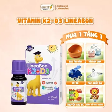D3 K2 Lineabon Bổ Sung Vitamin D3 Cho Trẻ Sơ Sinh, Hấp Thụ Canxi Tăng Chiều Cao Cho Trẻ